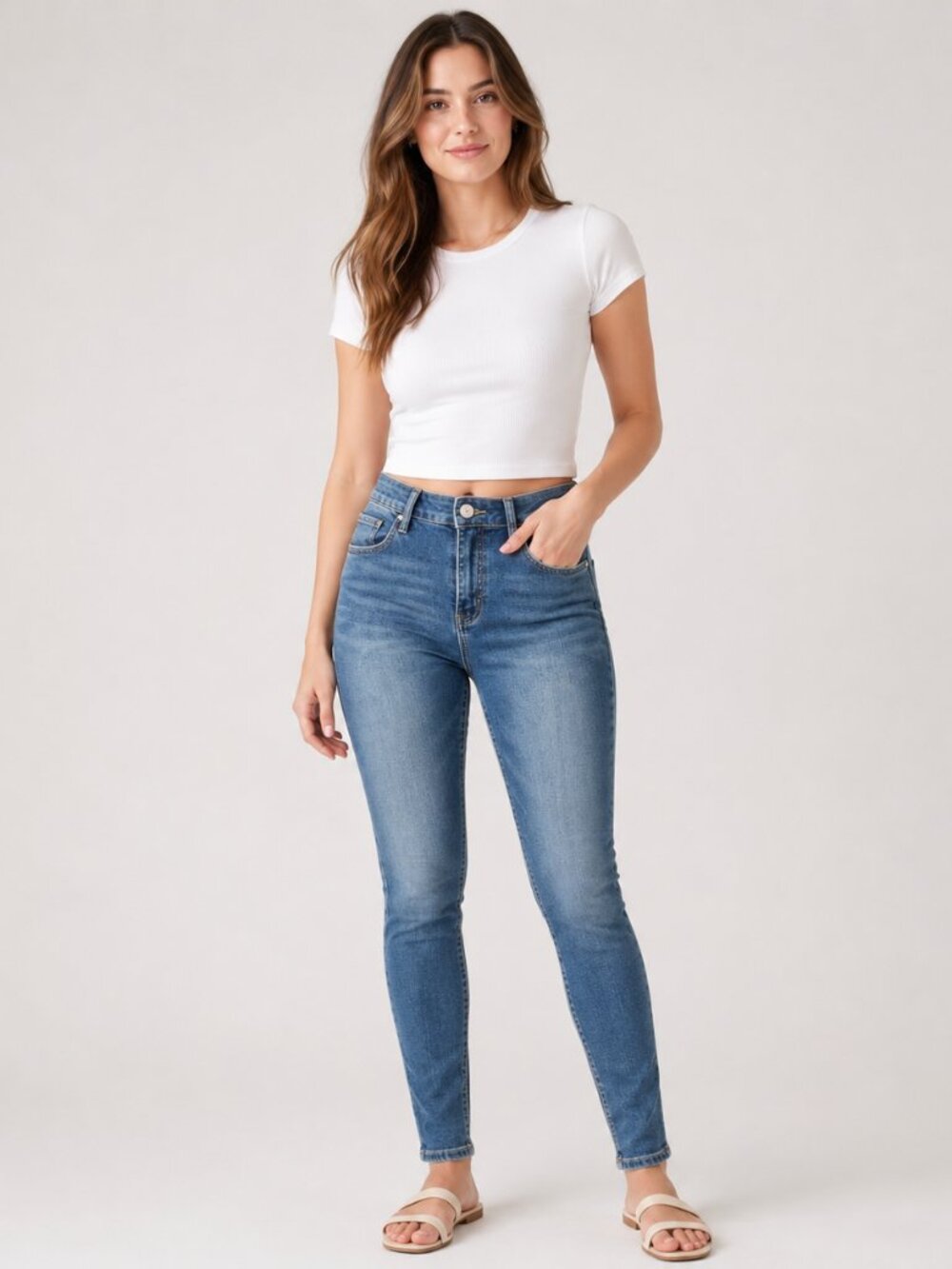 SO Juniors High Rise Jegging Medium Wash Skinny Jeans Size M